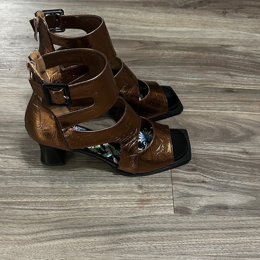 Metallic Brown Strappy Heel Sandals - Picture 5 of 11